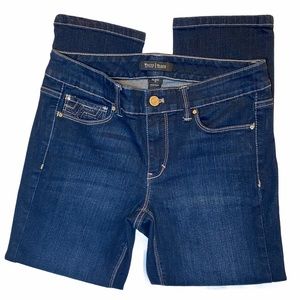 WHBM BLANC Slim Crop Embellished Denim Jeans